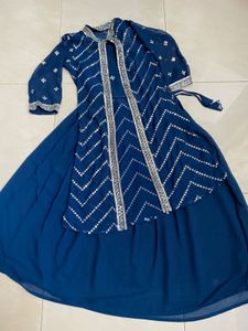 Girls Teal Sequined Party Dress (9-10)