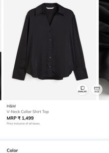 H&amp;M V Neck Button Down Shirt
