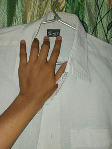 White Colour Simple Men Shirt