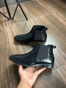Black Leather Chelsea Boots