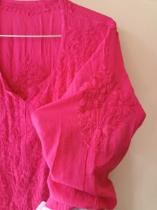 Rose Pink Handwork Chikankari Suit