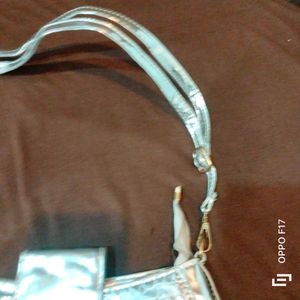 silver stylish shoulder bag
