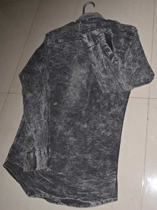 Grey Levy Logo Denim Jacket For Men