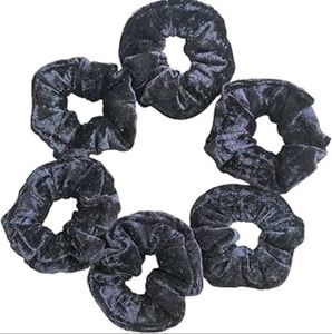 Velvet Small Hair Tie Scrunchies Pack Of 6