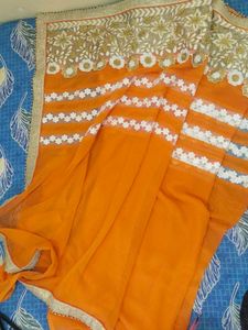 Elegant Orange Saree