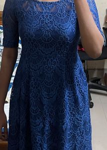 Navy Blue Netted Frock