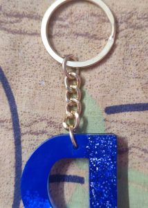 Blue &#39;D&#39; Keychain