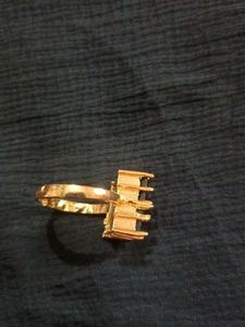 Golden Ring With Black Diamond Stone