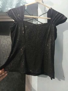 Black Party Wear Blingy Top