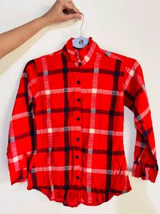 Red Plaid Flannel Button-Down
