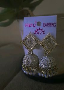 White Jhumkas