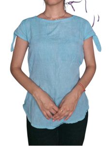 Classic Blue Cotton Top for Women
