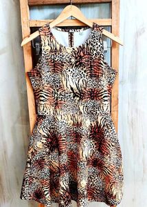 Brown Printed Dress Bust Size-28