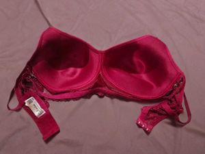 Maroon Lace Trim Bra