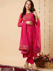Pink Printed Kurta Set