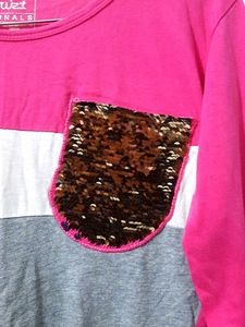 Pink &amp; Grey Long Sleeve Top