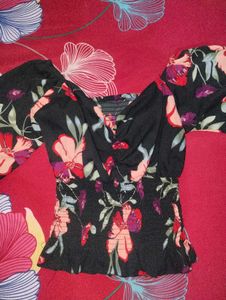 Floral Off-Shoulder Crop Top for Women