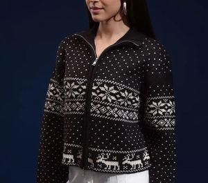 Fair Isle Zip-Up Cardigan