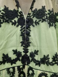 Green Fluorescent Festive Wear Gown