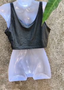 I. CHARCOAL LEATHER CORSET
