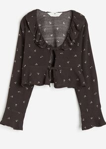 H&M girls tie up top brown