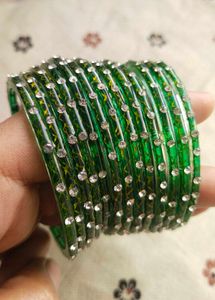 Glass Bangles In Colours:RED,PURPLE &amp; GREEN