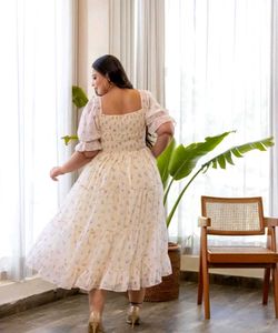 White Floral Print Maxi Dress