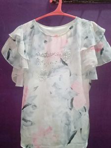 Floral Print Ruffle Top