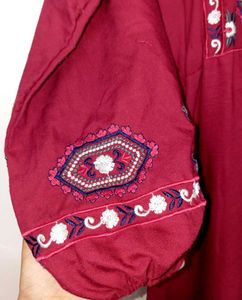 Embroidered Maroon Dress🎉