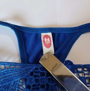 New Blue Lace Thong Unused