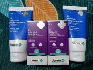 Pack Of 4, Kojic Acid Serum & Face Wash