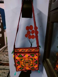 Rajasthani Beautiful Shoulder Bag Nd Big Space 2 P