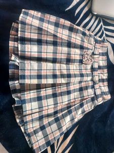Girls Pleated Check Skirt