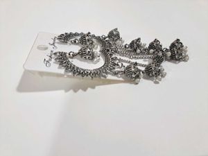 Oxidized Moon Shaped Jhumka Earrings