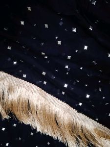 Black Saree with Gold Sequins
