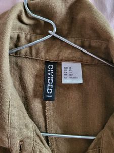 H&amp;M Oversized Linen Blend Brown Shirt /XS