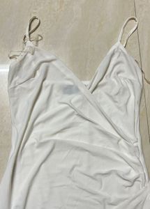 LUX White Wrap Bodycon Dress