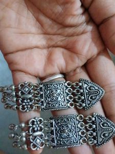 Vintage Silver Tone Drop Earrings