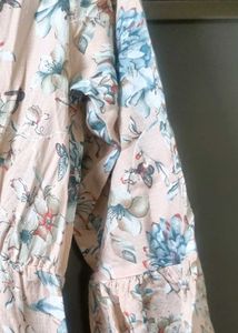 Floral Print Ruffle Hem Dress