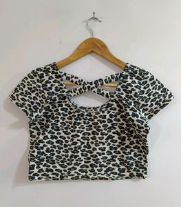 Faballey Women White Printed Crop Top