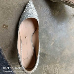 Elegant Silver Embellished Heels