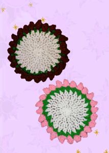 crochet flower coaster