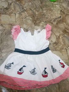 Cute Boat Print Baby Dress