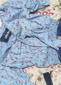 Beautiful Blue Korean Crop Top