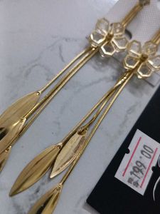 Elegant Gold Tone Dangle Earrings