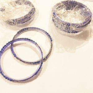 rhinestone blue diamond bangles