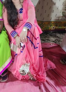 Peach/Coral Anarkali Suit