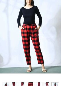 Red &amp; Black Plaid Pants