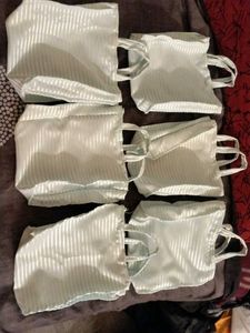Elegant Striped Favor Bags (Set of 6)