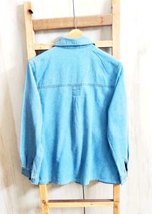Denim Embroidery Work Shirt Size-42